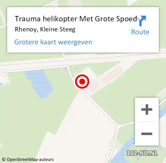 Locatie op kaart van de 112 melding: Trauma helikopter Met Grote Spoed Naar Rhenoy, Kleine Steeg op 24 juli 2021 20:08