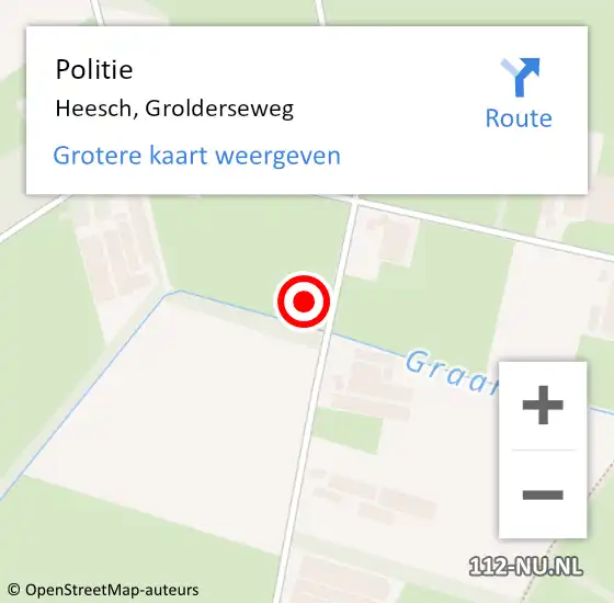 Locatie op kaart van de 112 melding: Politie Heesch, Grolderseweg op 24 juli 2021 20:11