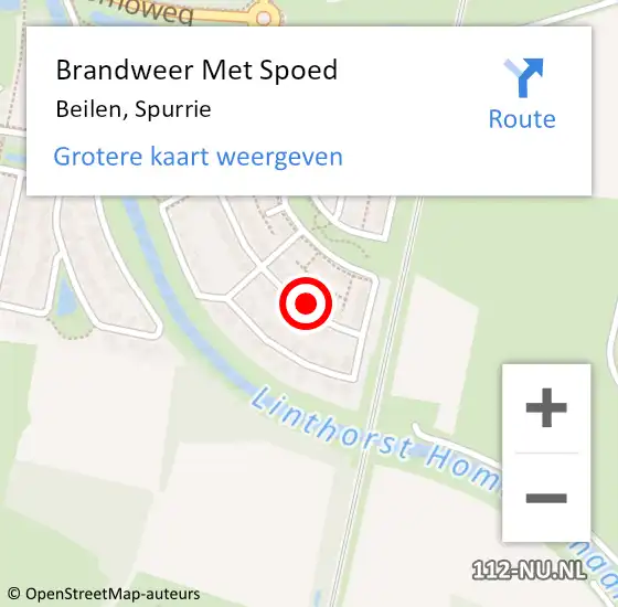 Locatie op kaart van de 112 melding: Brandweer Met Spoed Naar Beilen, Spurrie op 24 juli 2021 20:11