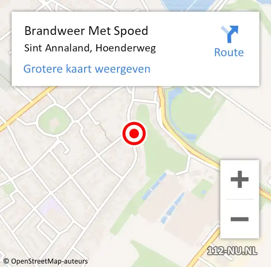 Locatie op kaart van de 112 melding: Brandweer Met Spoed Naar Sint Annaland, Hoenderweg op 24 juli 2021 20:14