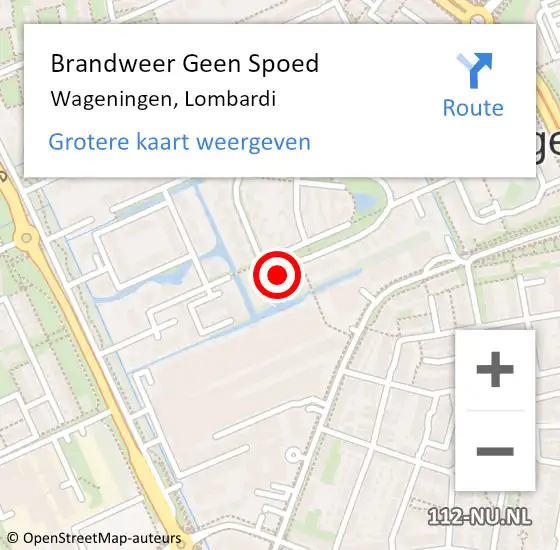 Locatie op kaart van de 112 melding: Brandweer Geen Spoed Naar Wageningen, Lombardi op 24 juli 2021 20:15