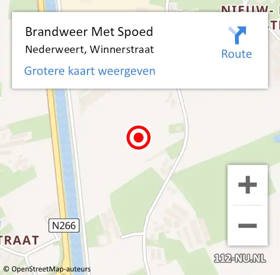 Locatie op kaart van de 112 melding: Brandweer Met Spoed Naar Nederweert, Winnerstraat op 24 juli 2021 20:46