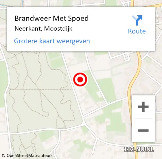 Locatie op kaart van de 112 melding: Brandweer Met Spoed Naar Neerkant, Moostdijk op 24 juli 2021 21:00