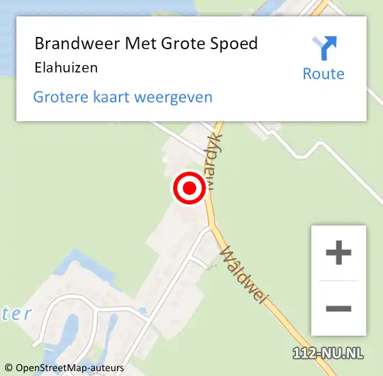 Locatie op kaart van de 112 melding: Brandweer Met Grote Spoed Naar Elahuizen op 24 juli 2021 21:22