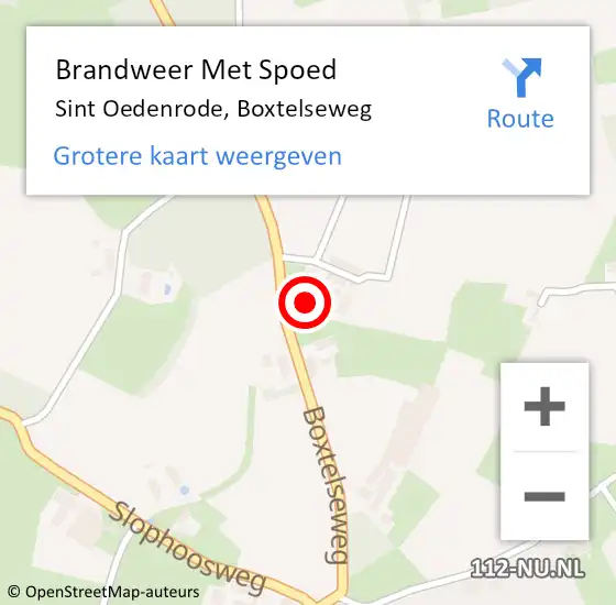 Locatie op kaart van de 112 melding: Brandweer Met Spoed Naar Sint Oedenrode, Boxtelseweg op 24 juli 2021 21:39