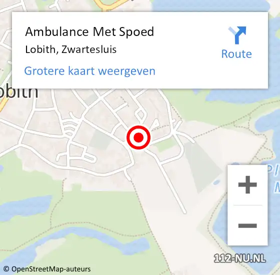 Locatie op kaart van de 112 melding: Ambulance Met Spoed Naar Lobith, Zwartesluis op 24 juli 2021 22:08