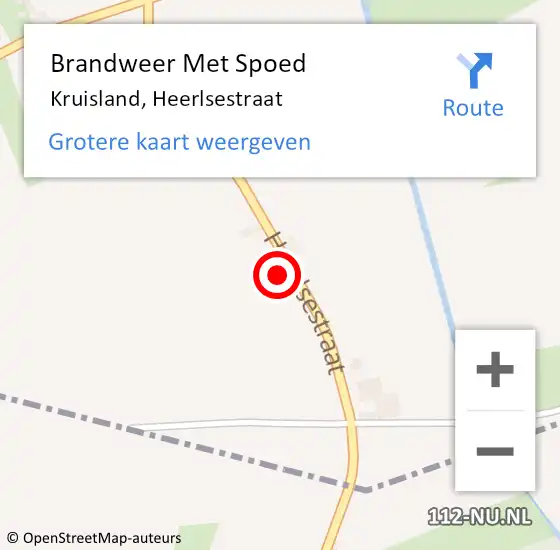 Locatie op kaart van de 112 melding: Brandweer Met Spoed Naar Kruisland, Heerlsestraat op 24 juli 2021 22:14