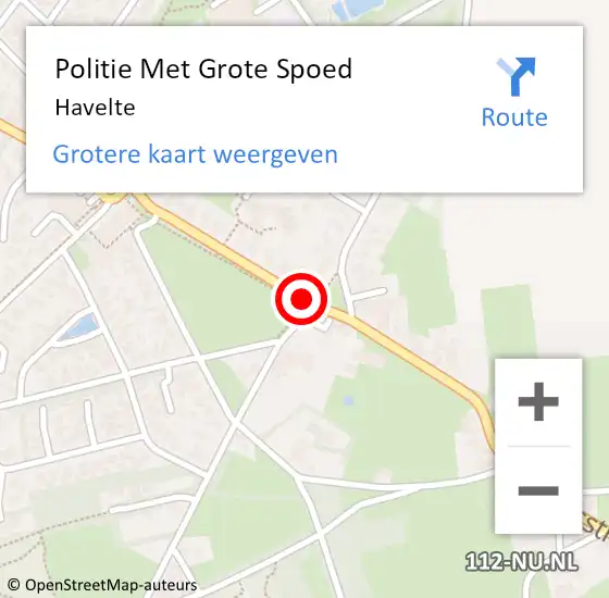 Locatie op kaart van de 112 melding: Politie Met Grote Spoed Naar Havelte op 24 juli 2021 22:42