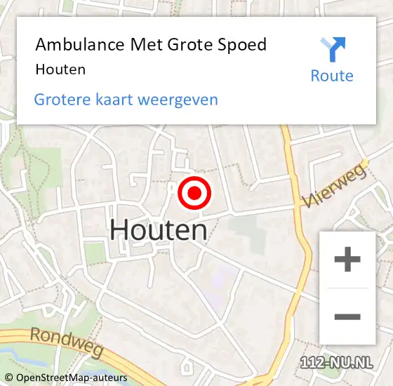 Locatie op kaart van de 112 melding: Ambulance Met Grote Spoed Naar Houten op 24 juli 2021 23:12