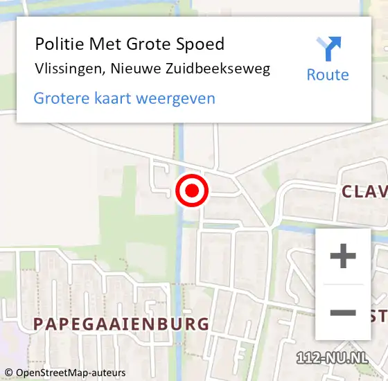 Locatie op kaart van de 112 melding: Politie Met Grote Spoed Naar Vlissingen, Nieuwe Zuidbeekseweg op 24 juli 2021 23:50