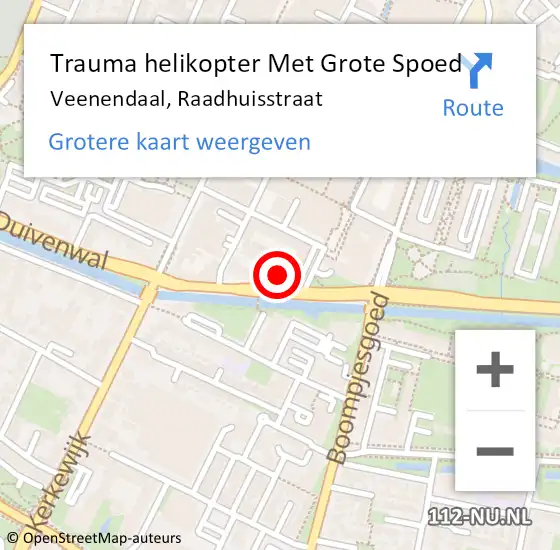 Locatie op kaart van de 112 melding: Trauma helikopter Met Grote Spoed Naar Veenendaal, Raadhuisstraat op 24 juli 2021 23:58