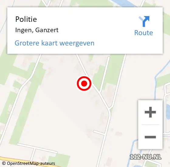 Locatie op kaart van de 112 melding: Politie Ingen, Ganzert op 24 juli 2021 23:58