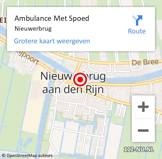 Locatie op kaart van de 112 melding: Ambulance Met Spoed Naar Nieuwerbrug op 25 juli 2021 00:03