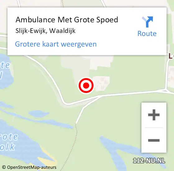 Locatie op kaart van de 112 melding: Ambulance Met Grote Spoed Naar Slijk-Ewijk, Waaldijk op 25 juli 2021 00:04