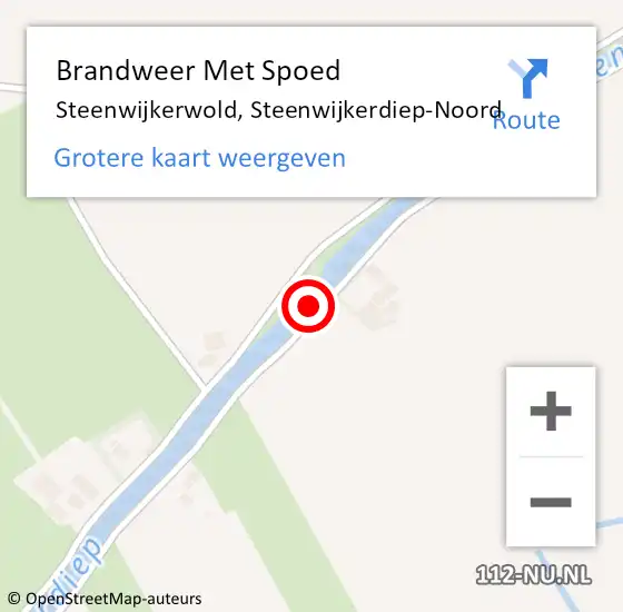 Locatie op kaart van de 112 melding: Brandweer Met Spoed Naar Steenwijkerwold, Steenwijkerdiep-Noord op 25 juli 2021 00:13