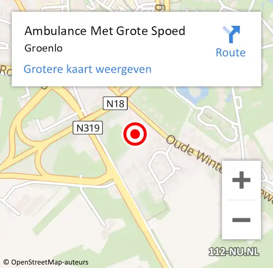 Locatie op kaart van de 112 melding: Ambulance Met Grote Spoed Naar Groenlo op 25 juli 2021 00:23