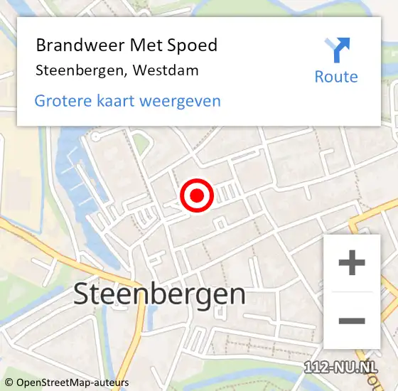 Locatie op kaart van de 112 melding: Brandweer Met Spoed Naar Steenbergen, Westdam op 25 juli 2021 00:55