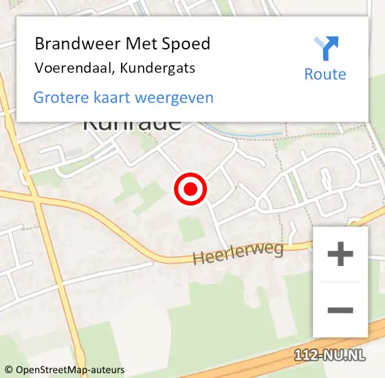 Locatie op kaart van de 112 melding: Brandweer Met Spoed Naar Voerendaal, Kundergats op 25 juli 2021 01:15