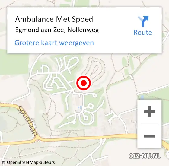 Locatie op kaart van de 112 melding: Ambulance Met Spoed Naar Egmond aan Zee, Nollenweg op 25 juli 2021 02:45