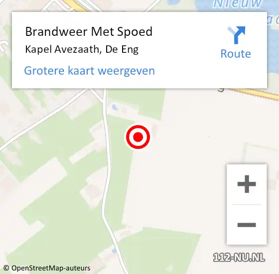 Locatie op kaart van de 112 melding: Brandweer Met Spoed Naar Kapel Avezaath, De Eng op 17 juni 2014 15:34