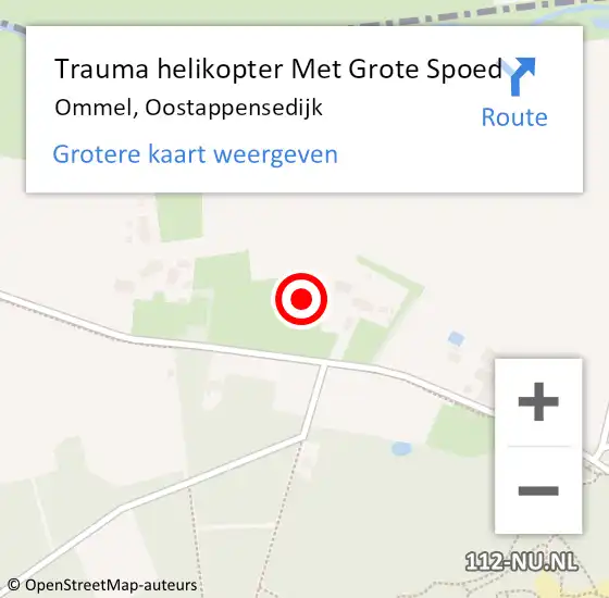 Locatie op kaart van de 112 melding: Trauma helikopter Met Grote Spoed Naar Ommel, Oostappensedijk op 25 juli 2021 04:26