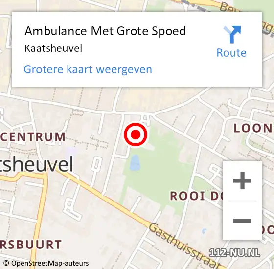 Locatie op kaart van de 112 melding: Ambulance Met Grote Spoed Naar Kaatsheuvel op 25 juli 2021 06:25