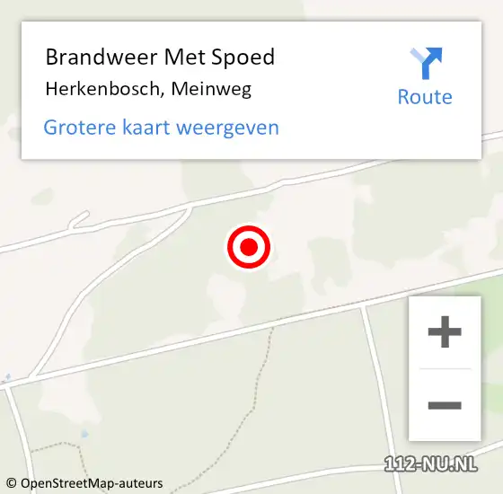 Locatie op kaart van de 112 melding: Brandweer Met Spoed Naar Herkenbosch, Meinweg op 25 juli 2021 07:13