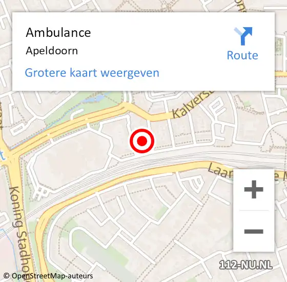Locatie op kaart van de 112 melding: Ambulance Apeldoorn op 25 juli 2021 08:15