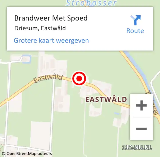 Locatie op kaart van de 112 melding: Brandweer Met Spoed Naar Driesum, Eastwâld op 25 juli 2021 09:32