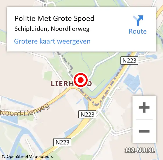 Locatie op kaart van de 112 melding: Politie Met Grote Spoed Naar Schipluiden, Noordlierweg op 25 juli 2021 09:56