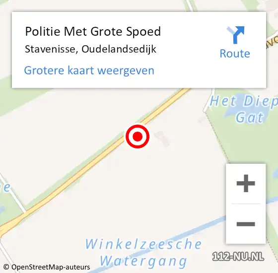 Locatie op kaart van de 112 melding: Politie Met Grote Spoed Naar Stavenisse, Oudelandsedijk op 25 juli 2021 10:24