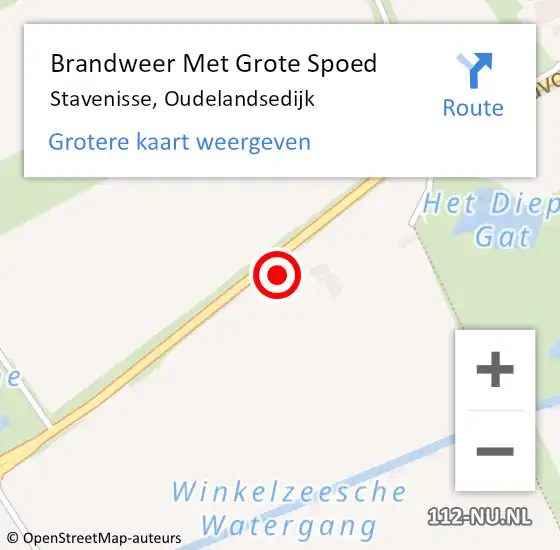 Locatie op kaart van de 112 melding: Brandweer Met Grote Spoed Naar Stavenisse, Oudelandsedijk op 25 juli 2021 10:24