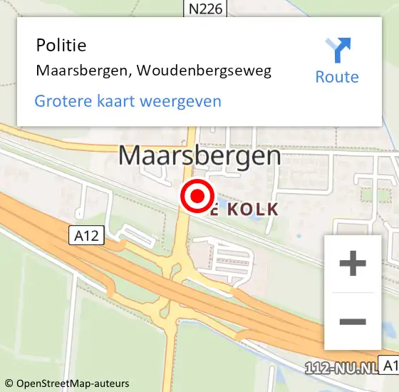 Locatie op kaart van de 112 melding: Politie Maarsbergen, Woudenbergseweg op 25 juli 2021 10:45
