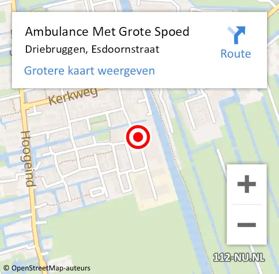 Locatie op kaart van de 112 melding: Ambulance Met Grote Spoed Naar Driebruggen, Esdoornstraat op 25 juli 2021 10:52