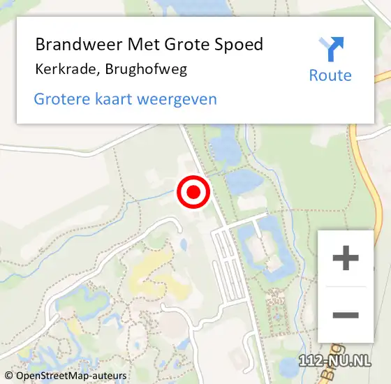 Locatie op kaart van de 112 melding: Brandweer Met Grote Spoed Naar Kerkrade, Brughofweg op 25 juli 2021 11:36