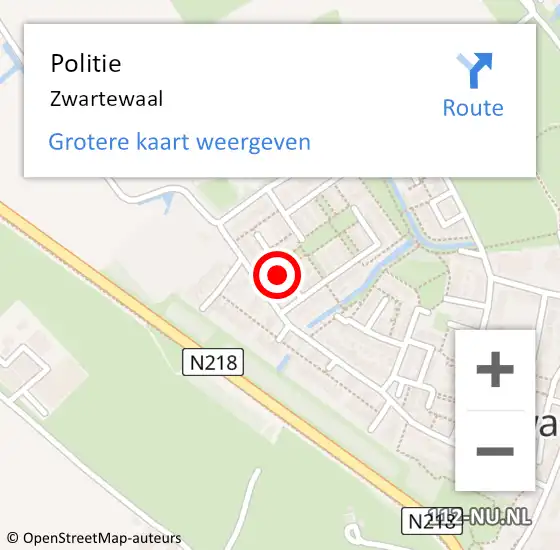 Locatie op kaart van de 112 melding: Politie Zwartewaal op 25 juli 2021 12:12