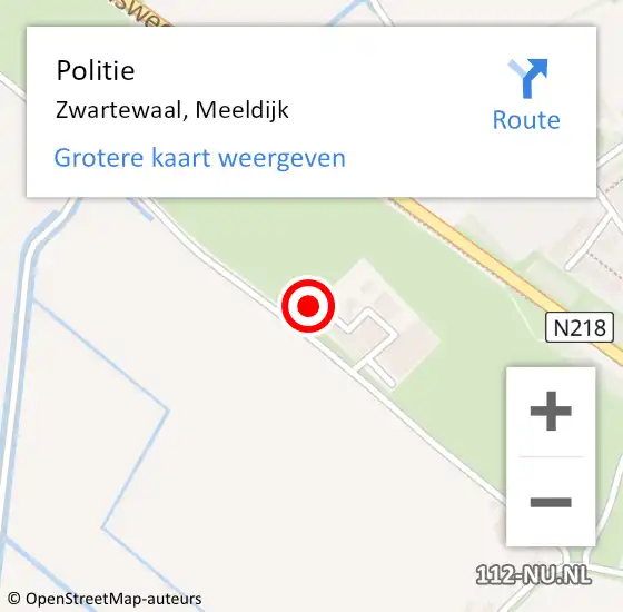 Locatie op kaart van de 112 melding: Politie Zwartewaal, Meeldijk op 25 juli 2021 12:12