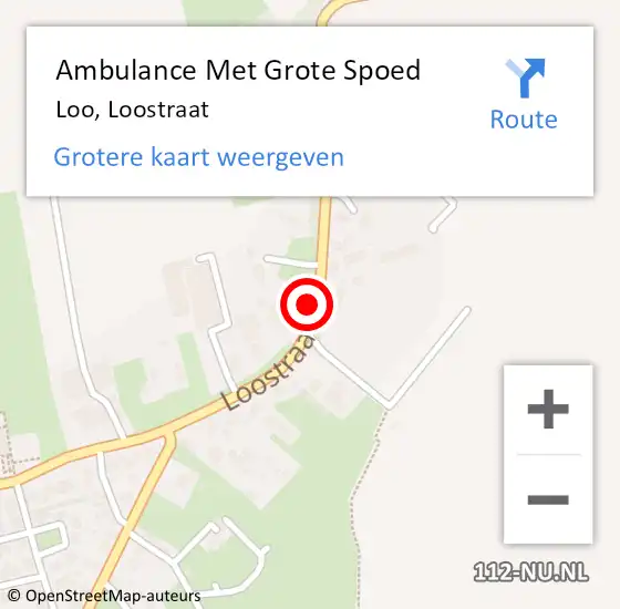 Locatie op kaart van de 112 melding: Ambulance Met Grote Spoed Naar Loo, Loostraat op 25 juli 2021 12:43