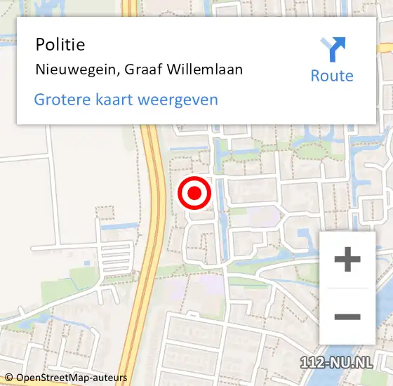 Locatie op kaart van de 112 melding: Politie Nieuwegein, Graaf Willemlaan op 25 juli 2021 12:46