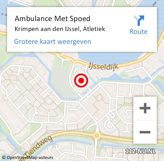 Locatie op kaart van de 112 melding: Ambulance Met Spoed Naar Krimpen aan den IJssel, Atletiek op 25 juli 2021 13:28