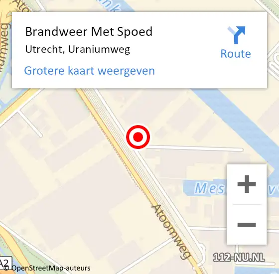 Locatie op kaart van de 112 melding: Brandweer Met Spoed Naar Utrecht, Uraniumweg op 25 juli 2021 13:37