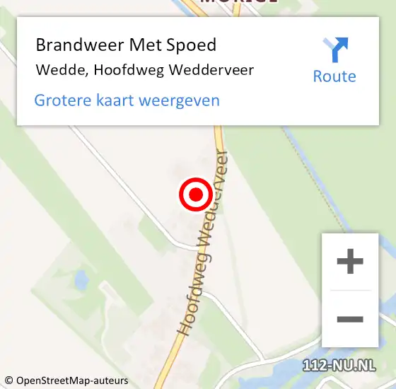 Locatie op kaart van de 112 melding: Brandweer Met Spoed Naar Wedde, Hoofdweg Wedderveer op 25 juli 2021 13:45