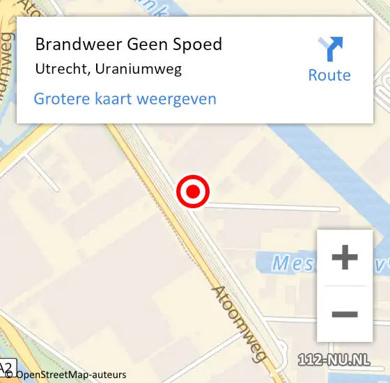 Locatie op kaart van de 112 melding: Brandweer Geen Spoed Naar Utrecht, Uraniumweg op 25 juli 2021 13:48