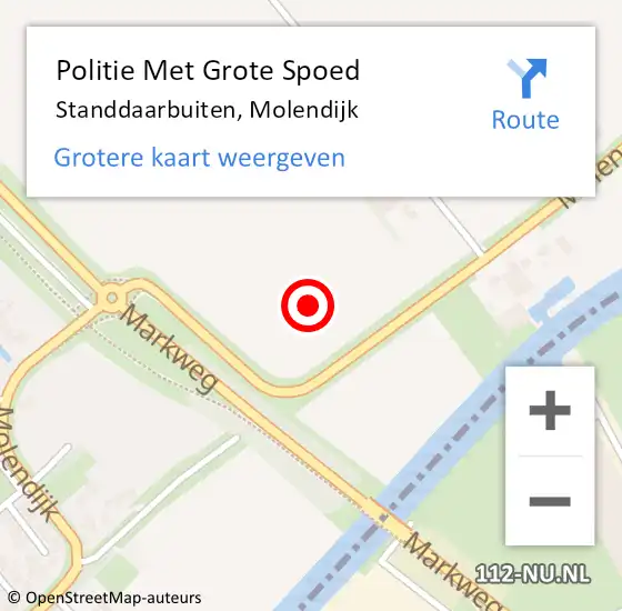 Locatie op kaart van de 112 melding: Politie Met Grote Spoed Naar Standdaarbuiten, Molendijk op 25 juli 2021 14:17