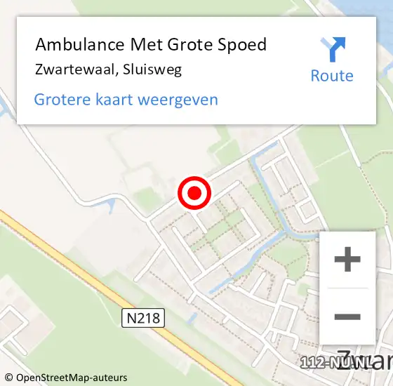 Locatie op kaart van de 112 melding: Ambulance Met Grote Spoed Naar Zwartewaal, Sluisweg op 25 juli 2021 14:20