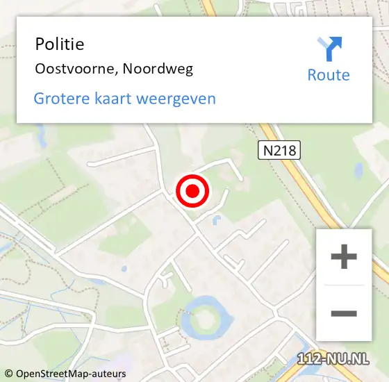 Locatie op kaart van de 112 melding: Politie Oostvoorne, Noordweg op 25 juli 2021 14:27