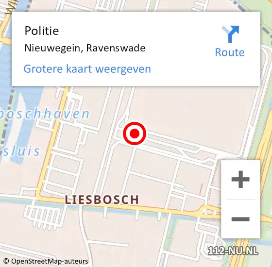 Locatie op kaart van de 112 melding: Politie Nieuwegein, Ravenswade op 25 juli 2021 14:28