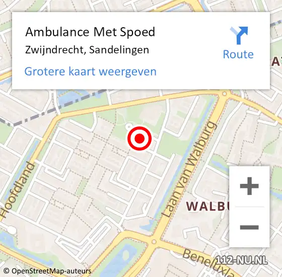 Locatie op kaart van de 112 melding: Ambulance Met Spoed Naar Zwijndrecht, Sandelingen op 25 juli 2021 15:48