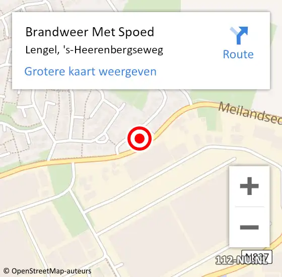 Locatie op kaart van de 112 melding: Brandweer Met Spoed Naar Lengel, 's-Heerenbergseweg op 25 juli 2021 15:51