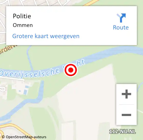 Locatie op kaart van de 112 melding: Politie Ommen op 25 juli 2021 15:57